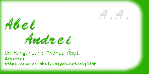 abel andrei business card